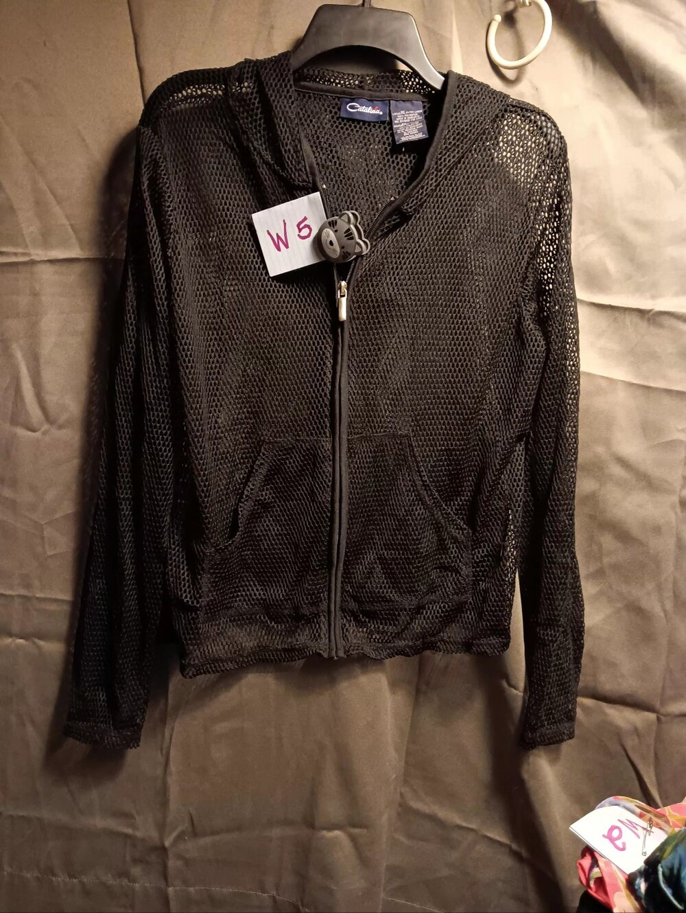 Catalina Black Mesh Zip Swim Coverup Hoodie